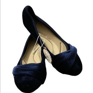 So Women’s Blue Velvet Ballerina Flats